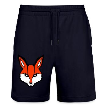 Renard Renard roux Animal sauvage Intelligent Habitants de la forêt - Short de jogging bio TRAINER Stanley/Stella unisexe - marine foncé - Devant - Nik (191cm) & Marisol (170cm)