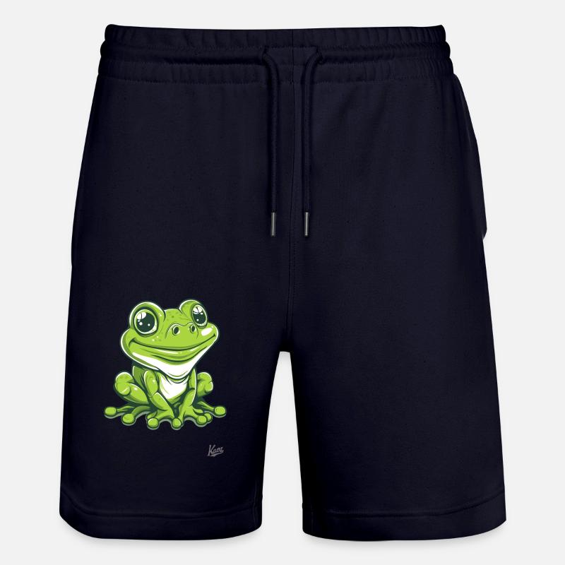 Grenouille heureuse mignonne - Short de jogging bio TRAINER Stanley/Stella unisexe - marine foncé