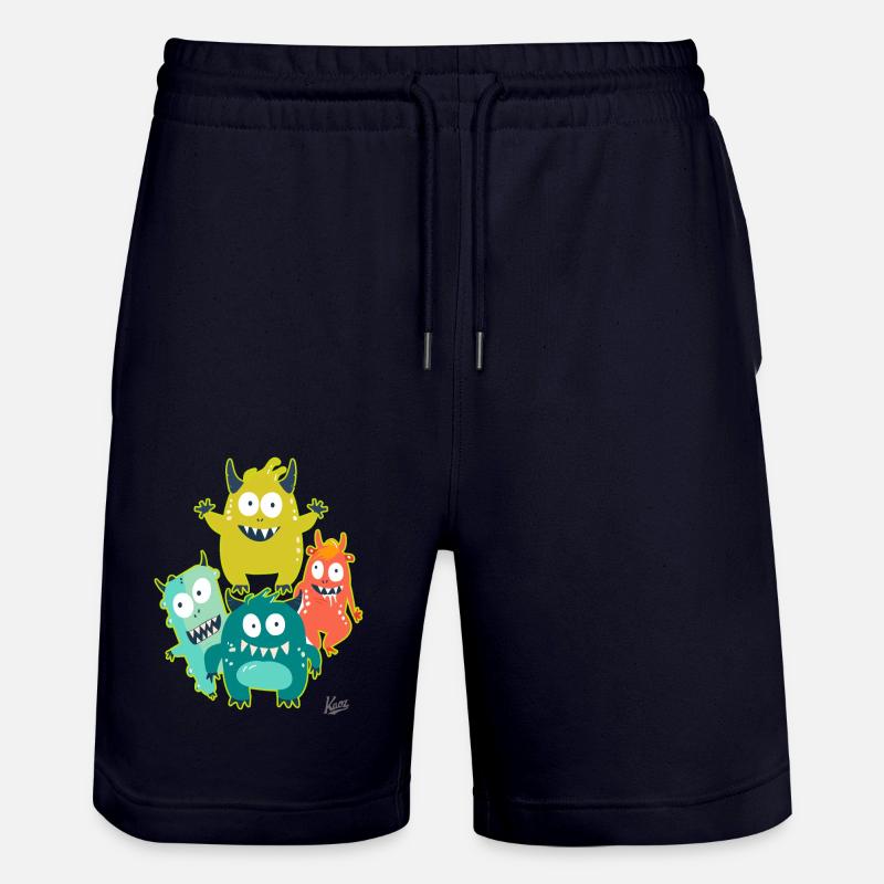 petits amis monstres drôles - Short de jogging bio TRAINER Stanley/Stella unisexe - marine foncé