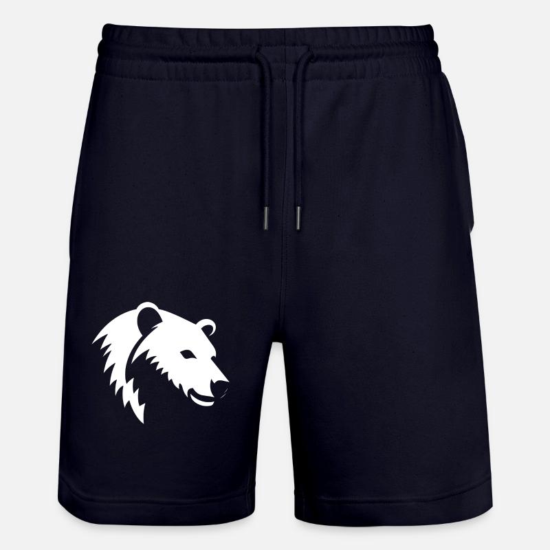 Bär Silhouette eines Eisbärkopfes - Stanley/Stella Unisex Bio Joggingshorts Trainer  - Dark navy