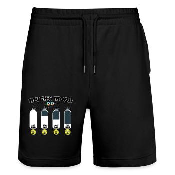 Scuba Diving Diver Diving Diver Scuba - Stanley/Stella Trainer Unisex Organic Jogging Shorts - black - Front - Nik (191cm) & Marisol (170cm)