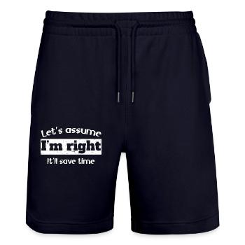 Let’s assume I’m right, it’ll save time - Stanley/Stella Unisex Bio Joggingshorts Trainer  - Dark navy - Vorne - Nik (191cm) & Marisol (170cm)