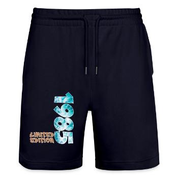 Edition Limitée 1985 Beach Design - Short de jogging bio TRAINER Stanley/Stella unisexe - marine foncé - Devant - Nik (191cm) & Marisol (170cm)