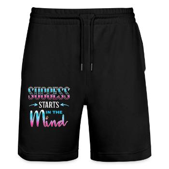 Success starts in the mind - Stanley/Stella Unisex Bio Joggingshorts Trainer  - Schwarz - Vorne - Nik (191cm) & Marisol (170cm)