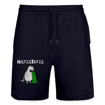 einfach zum Kotzen findet das die MietzeKotze - Stanley/Stella Unisex Bio Joggingshorts Trainer  - Dark navy - Vorne - Nik (191cm) & Marisol (170cm)