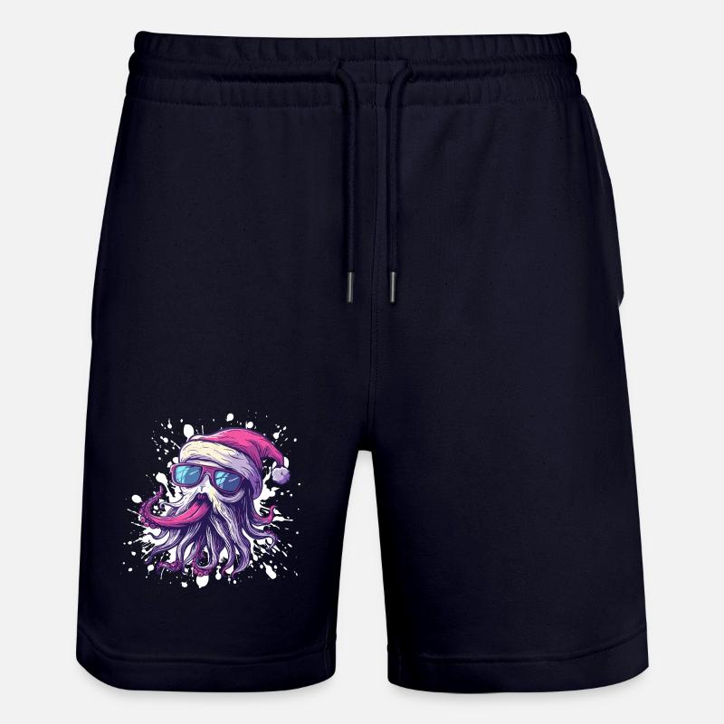 Méduse Noël drôle - Short de jogging bio TRAINER Stanley/Stella unisexe - marine foncé