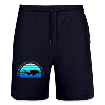 It’s always diving season somewhere - Stanley/Stella Unisex Bio Joggingshorts Trainer  - Dark navy - Vorne - Nik (191cm) & Marisol (170cm)