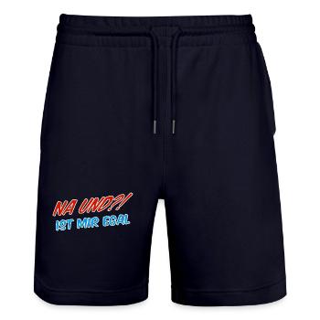 Na und?! Ist mir egal! - Stanley/Stella Unisex Bio Joggingshorts Trainer  - Dark navy - Vorne - Nik (191cm) & Marisol (170cm)