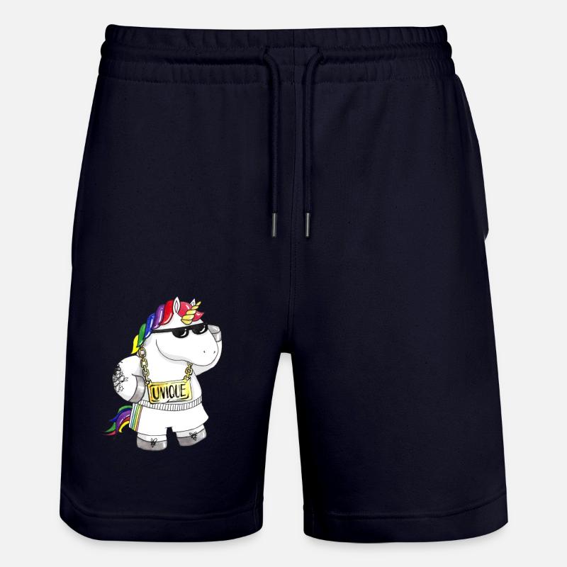 Unique Comic Einhorn - Stanley/Stella Unisex Bio Joggingshorts Trainer  - Dark navy