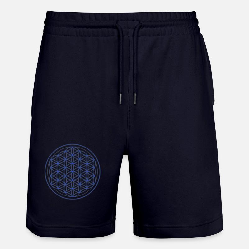 Cercle Bleu Jaune Fleur de Vie - Short de jogging bio TRAINER Stanley/Stella unisexe - marine foncé