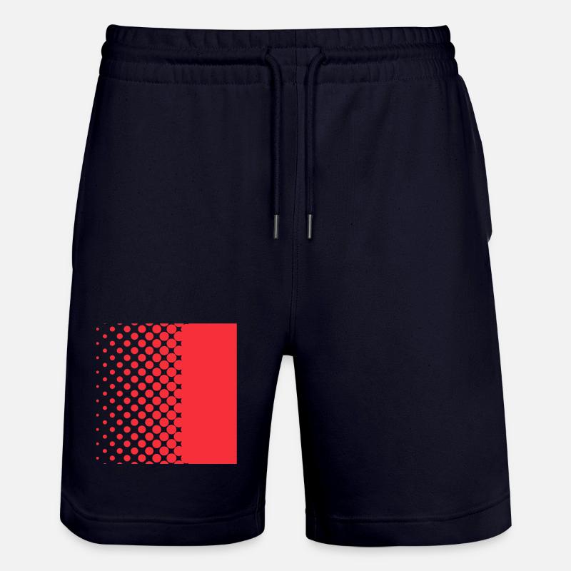 Halftone Gradient Rotes Panel - Stanley/Stella Unisex Bio Joggingshorts Trainer  - Dark navy