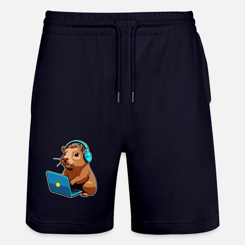 Capybara Programmierer Coder Computer - Stanley/Stella Unisex Bio Joggingshorts Trainer  - Dark navy
