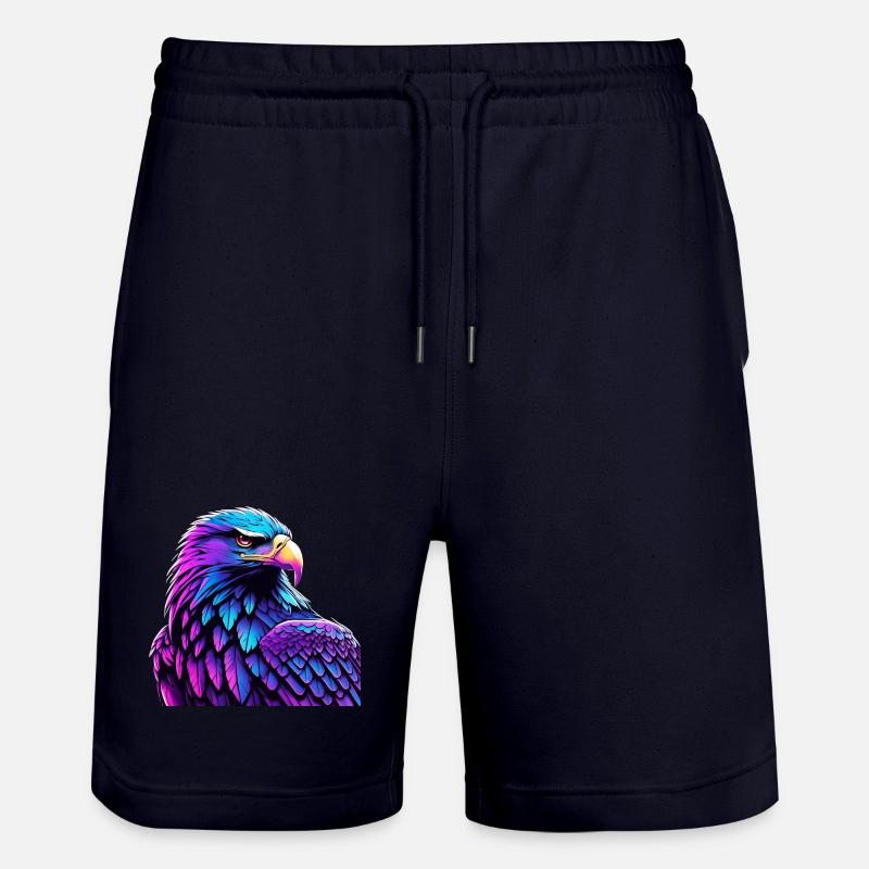 Glowing Eagle with Gradient - Stanley/Stella Trainer Unisex Organic Jogging Shorts - dark navy