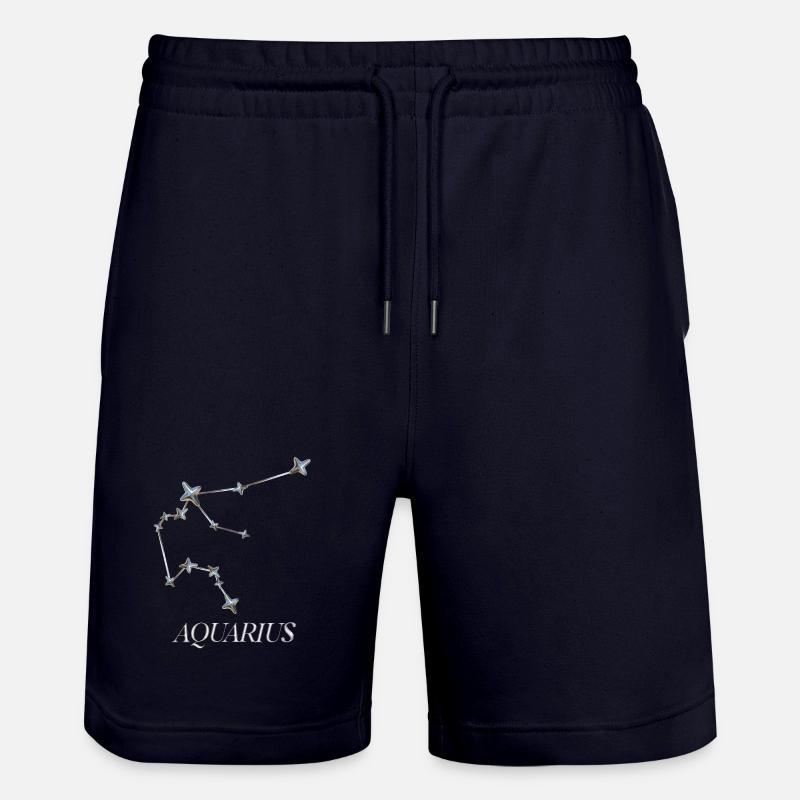 Aquarius Sternbild – Silber Minimal-Konstellation - Stanley/Stella Unisex Bio Joggingshorts Trainer  - Dark navy