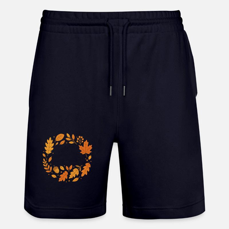 Conception de couronne de feuillage d’automne - Short de jogging bio TRAINER Stanley/Stella unisexe - marine foncé
