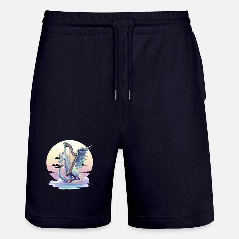 Pégase avec harpe le soir - Short de jogging bio TRAINER Stanley/Stella unisexe - marine foncé