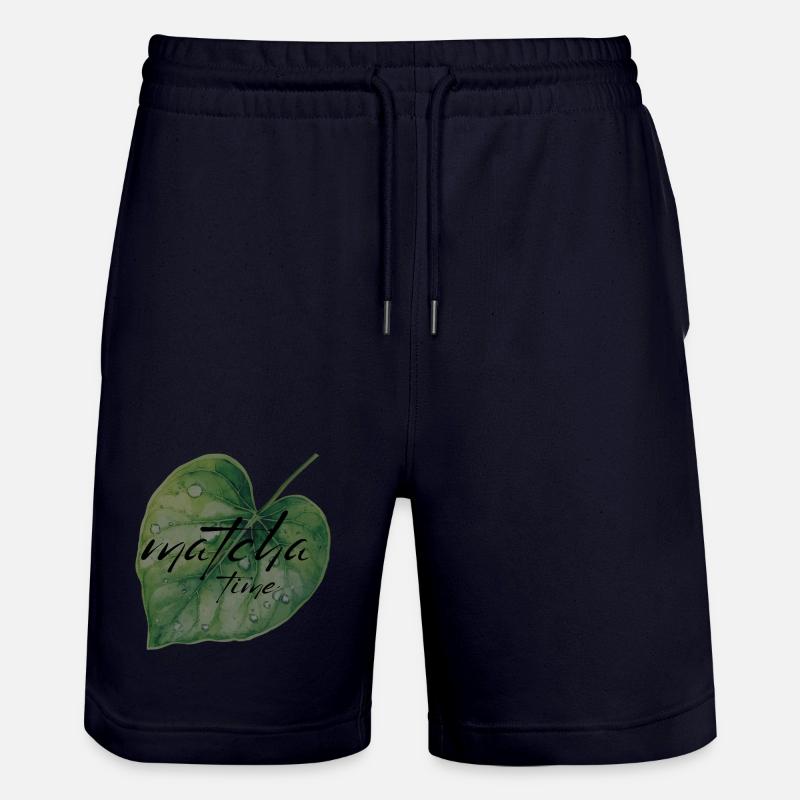 Matcha, feuille, vert, temps - Short de jogging bio TRAINER Stanley/Stella unisexe - marine foncé