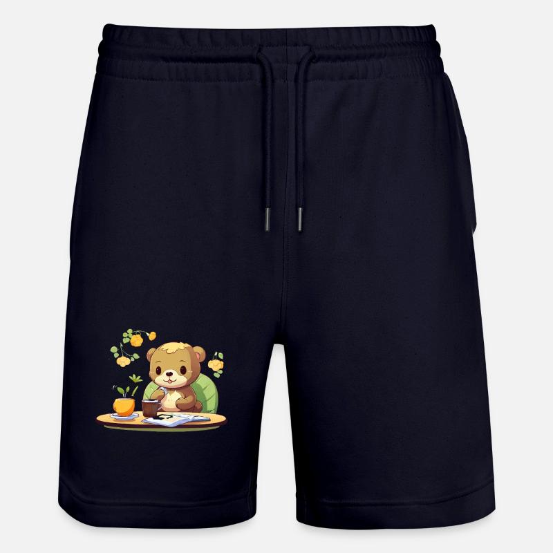 Ours câlin sur café - Short de jogging bio TRAINER Stanley/Stella unisexe - marine foncé