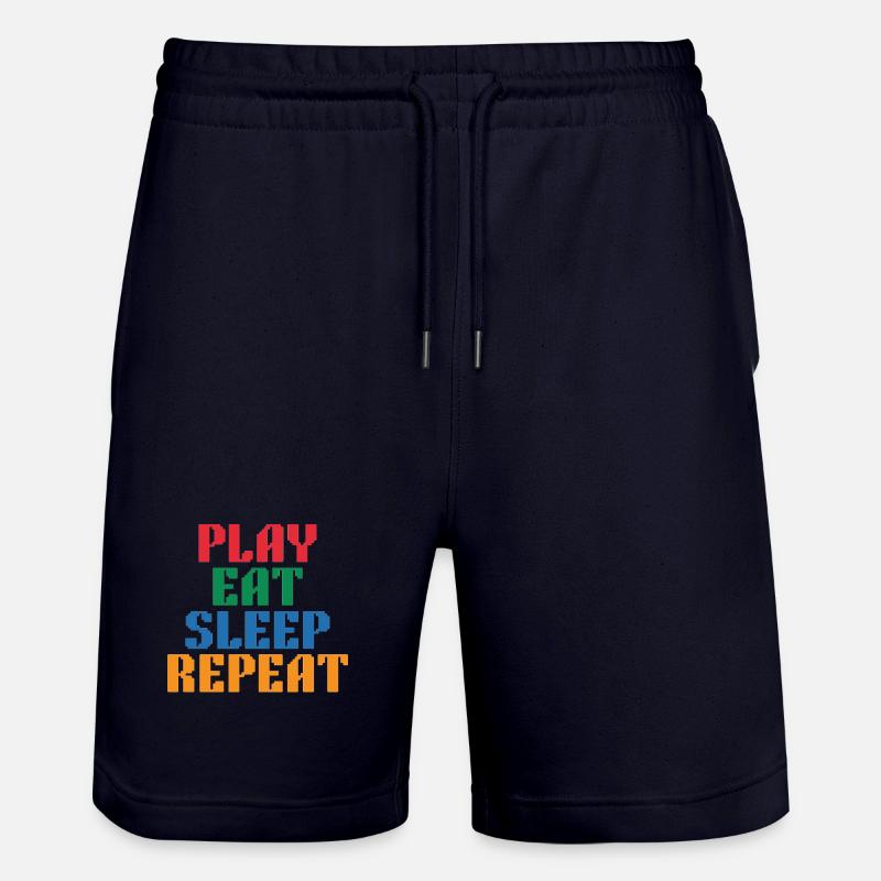 Jouez Manger Sommeil Répéter le Pixel - Short de jogging bio TRAINER Stanley/Stella unisexe - marine foncé