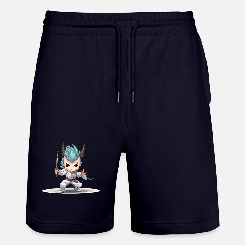 Chibi Krieger mit Katana - Stanley/Stella Unisex Bio Joggingshorts Trainer - Dark navy