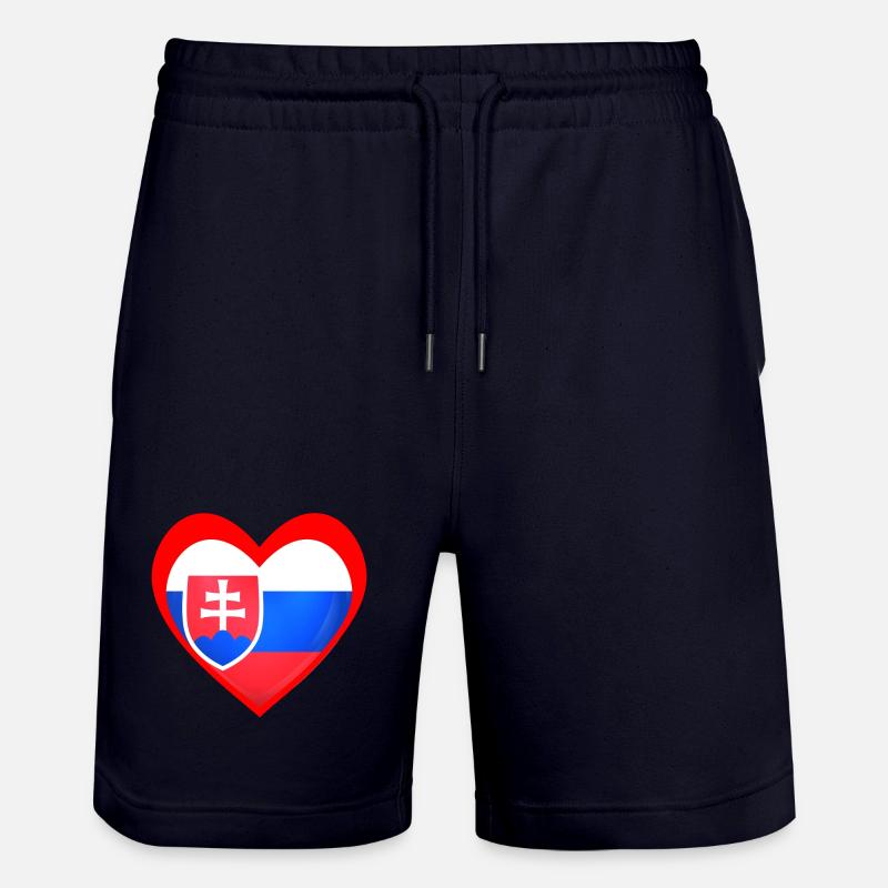 Červené Srdce Slovensko - Stanley/Stella Trainer Unisex Organic Jogging Shorts - dark navy
