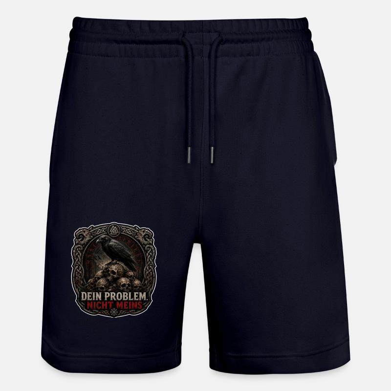 Dein Problem Nicht Meins Gothic Patch - Stanley/Stella Unisex Bio Joggingshorts Trainer  - Dark navy