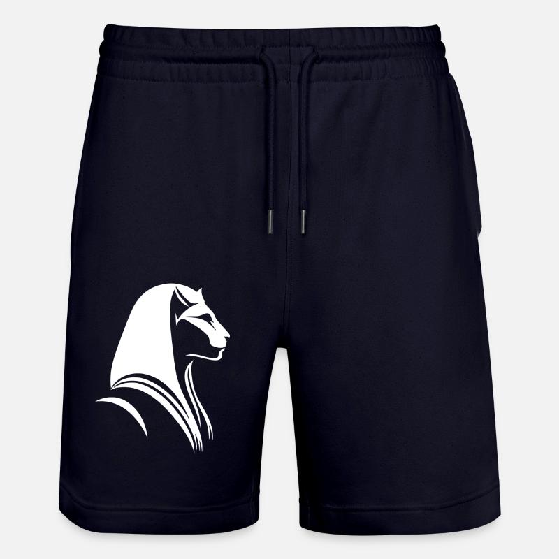 Chat Egypte Pharaon Silhouette - Short de jogging bio TRAINER Stanley/Stella unisexe - marine foncé