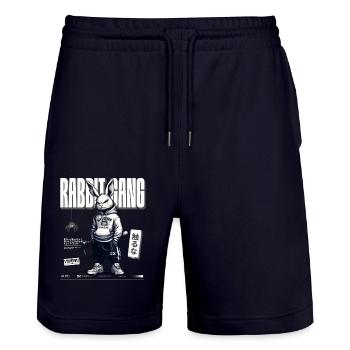 Rabbit Gang - Stanley/Stella Unisex Bio Joggingshorts Trainer  - Dark navy - Vorne - Nik (191cm) & Marisol (170cm)