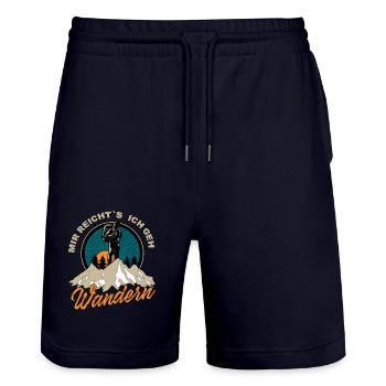 Mir reicht's ich geh wandern - Wander Berge Retro - Stanley/Stella Unisex Bio Joggingshorts Trainer  - Dark navy - Vorne - Nik (191cm) & Marisol (170cm)
