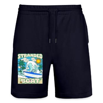 Stranded Boat - Stanley/Stella Unisex Bio Joggingshorts Trainer  - Dark navy - Vorne - Nik (191cm) & Marisol (170cm)