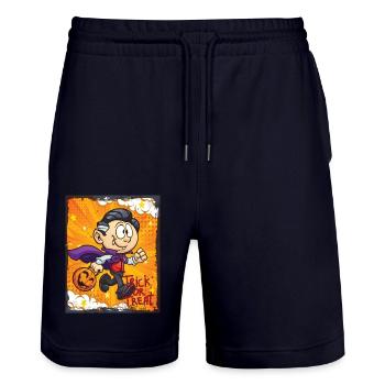 Cute Witch Halloween Trick Or Treat Fun - Stanley/Stella Trainer Unisex Organic Jogging Shorts - dark navy - Front - Nik (191cm) & Marisol (170cm)