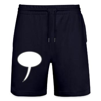 Speech Bubble Design Long - Stanley/Stella Trainer Unisex Organic Jogging Shorts - dark navy - Front - Nik (191cm) & Marisol (170cm)