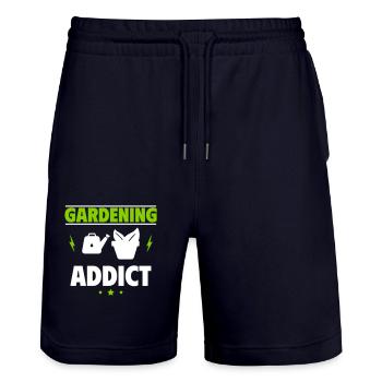Accro au jardin - Short de jogging bio TRAINER Stanley/Stella unisexe - marine foncé - Devant - Nik (191cm) & Marisol (170cm)