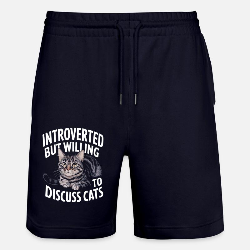 Introvert, antisocial, introvert - Stanley/Stella Trainer Unisex Organic Jogging Shorts - dark navy