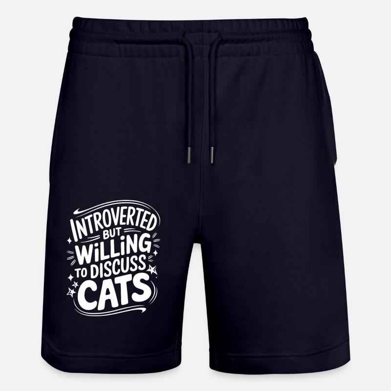 Introvert, antisocial, introvert - Stanley/Stella Trainer Unisex Organic Jogging Shorts - dark navy