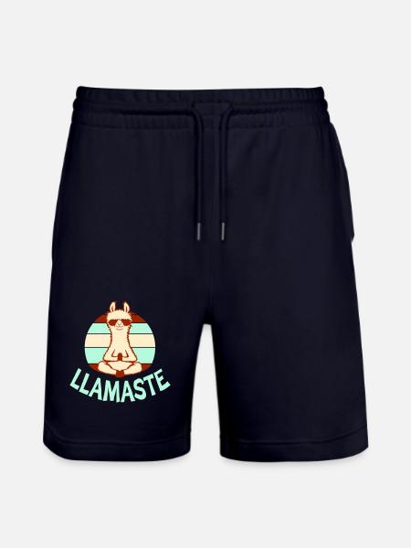 Lama Mediterer Yoga Llamaste Solbriller Retro - Stanley/Stella Trainer økologiske unisex joggingshorts - mørk marineblå