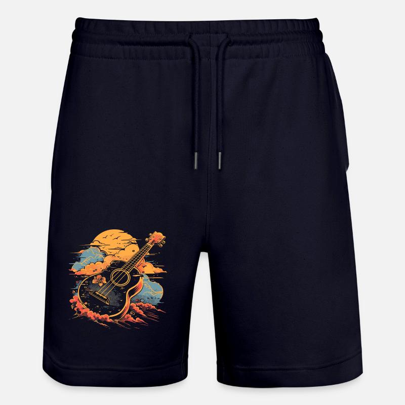 Illustration au ukulélé - Short de jogging bio TRAINER Stanley/Stella unisexe - marine foncé