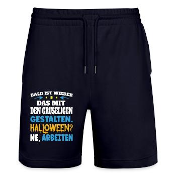 Soon it's back to the creepy figures - Stanley/Stella Trainer Unisex Organic Jogging Shorts - dark navy - Front - Nik (191cm) & Marisol (170cm)