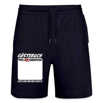 30th Birthday Guestbook 30 Years of Funny - Stanley/Stella Trainer Unisex Organic Jogging Shorts - dark navy - Front - Nik (191cm) & Marisol (170cm)