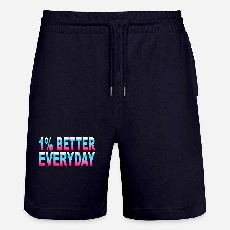 1 % de mieux chaque jour - Short de jogging bio TRAINER Stanley/Stella unisexe - marine foncé