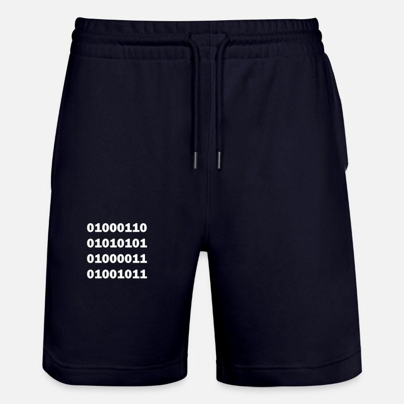 Binary code fuck - Stanley/Stella Trainer Unisex Organic Jogging Shorts - dark navy