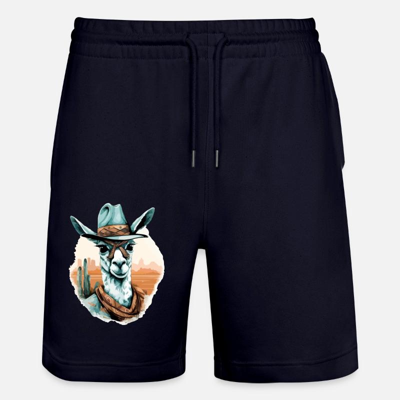 Noki der Lama - Stanley/Stella Unisex Bio Joggingshorts Trainer  - Dark navy