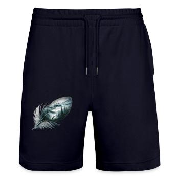 Plume de la faune - Short de jogging bio TRAINER Stanley/Stella unisexe - marine foncé - Devant - Nik (191cm) & Marisol (170cm)