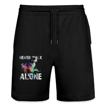 Berner Sennenhund - Stanley/Stella Unisex Bio Joggingshorts Trainer  - Schwarz - Vorne - Nik (191cm) & Marisol (170cm)