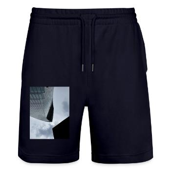 Skyscraper - Stanley/Stella Unisex Bio Joggingshorts Trainer  - Dark navy - Vorne - Nik (191cm) & Marisol (170cm)