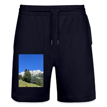 Österreich, Berge, Natur - Stanley/Stella Unisex Bio Joggingshorts Trainer  - Dark navy - Vorne - Nik (191cm) & Marisol (170cm)