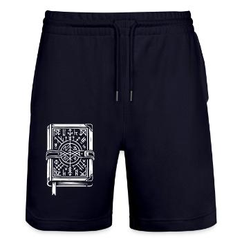 Spellbook design for the magician fan - Stanley/Stella Trainer Unisex Organic Jogging Shorts - dark navy - Front - Nik (191cm) & Marisol (170cm)