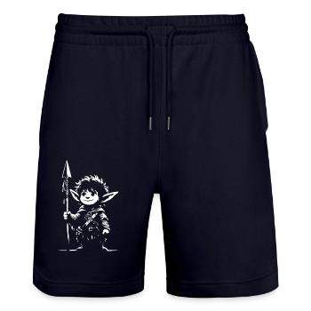 Cute Little Leprechaun - Fantasy Design for Kids - Stanley/Stella Trainer Unisex Organic Jogging Shorts - dark navy - Front - Nik (191cm) & Marisol (170cm)