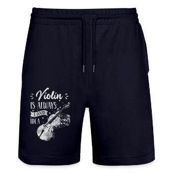 Violine Konzert Streichinstrument Schüler - Stanley/Stella Unisex Bio Joggingshorts Trainer  - Dark navy - Vorne - Nik (191cm) & Marisol (170cm)