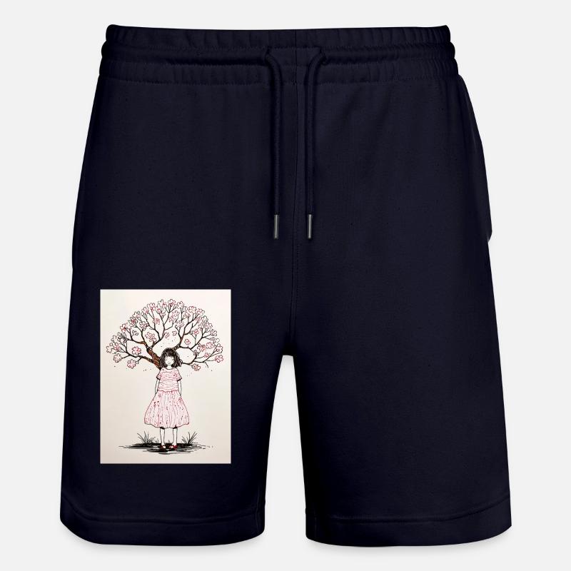 Souvenirs embrassés par pétales - Short de jogging bio TRAINER Stanley/Stella unisexe - marine foncé